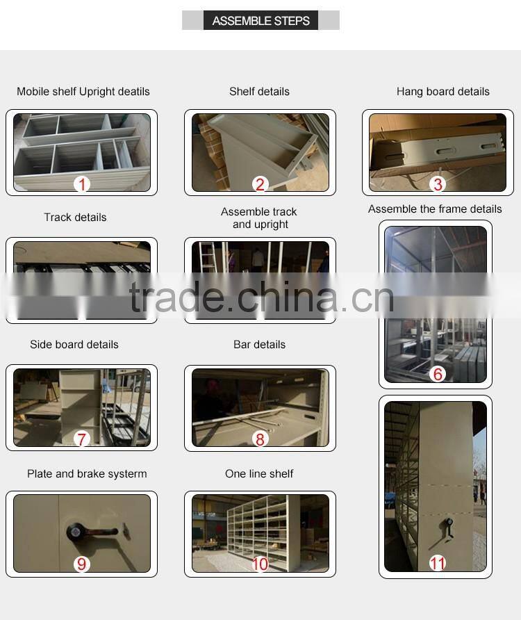mobile mass shelf with compactor filing Library furniture archive steel filing cabinet