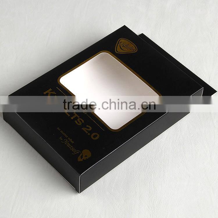 Black packaging box with transparent pvc window for men's underwear