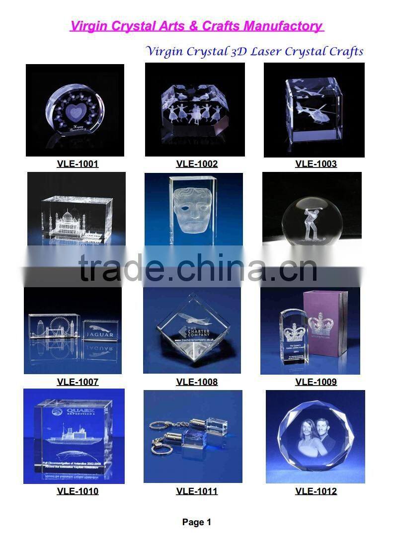 Wholesale 3D laser crystal cube crystal Christmas decoration