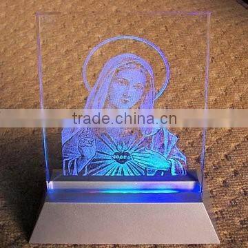 Crystal transparent octagon led base with power supply