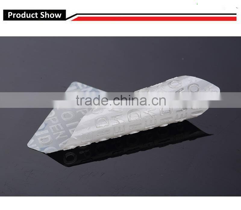 Non residue tamper evident label blue