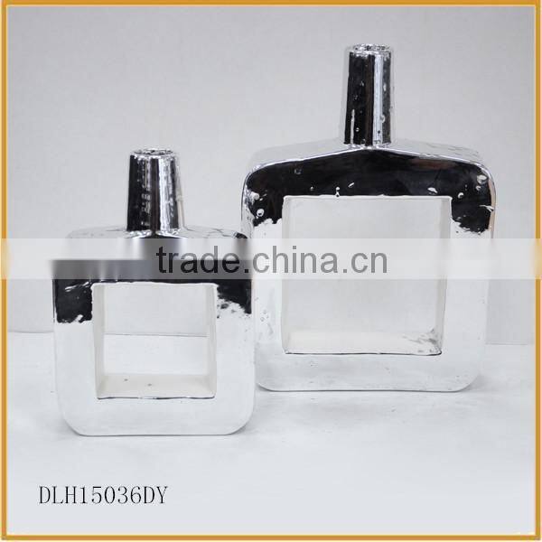 silver electroplating ceramic flower vases