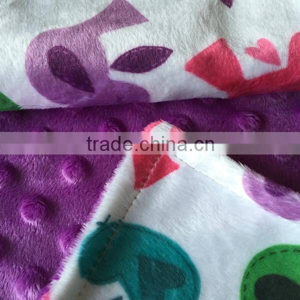 100% Polyester Non Disposable Violet Minky Baby Burp Pad for Infant