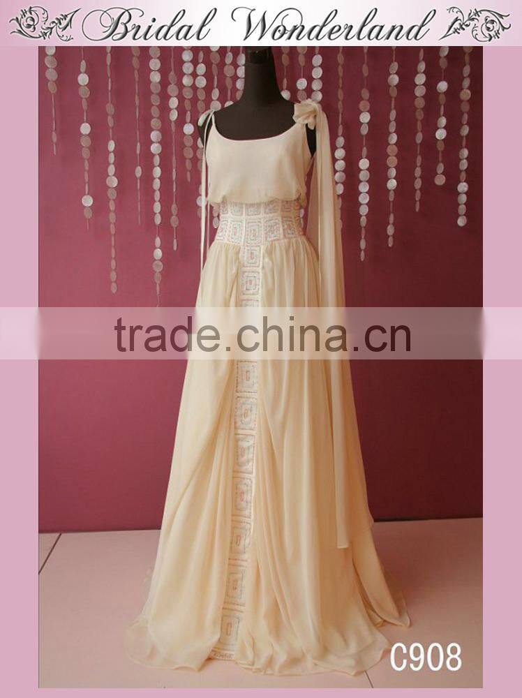 Bridal luxury spaghetti strap germany prom dress