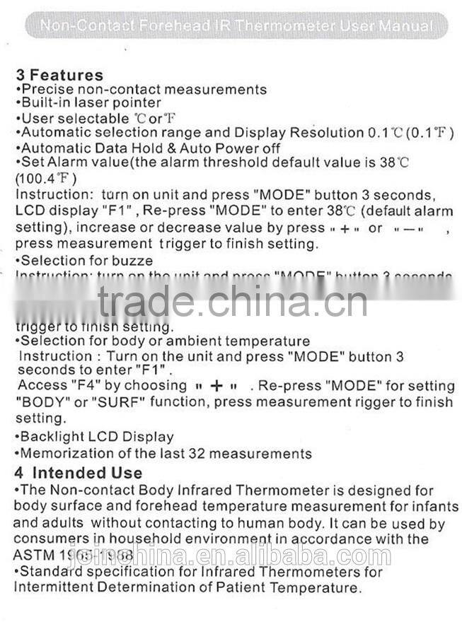 China manufacturer non contact medical Forehead clinical thermometer digital laboratory thermometer