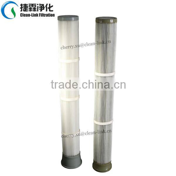 Long pulse cartridge for high dust concentration dust cartridge filters