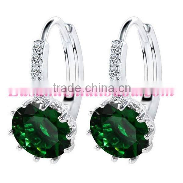 Fashion Blue Danube earring AAA zircon ear clip earring