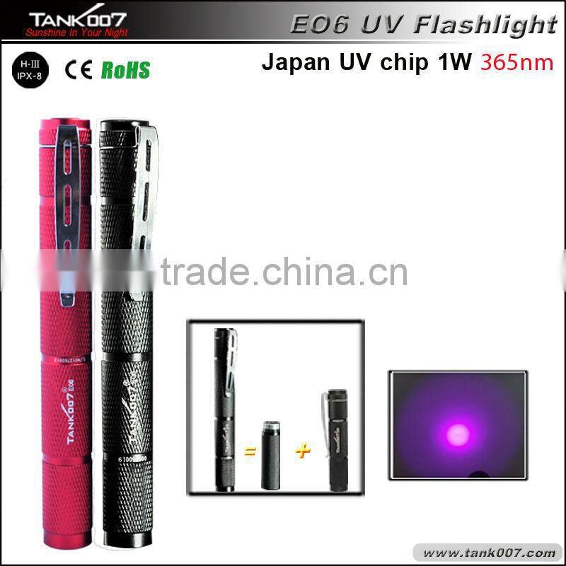 UV 365nm 1W flashlight power with two AAA battery