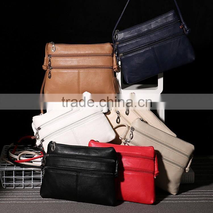 designer korean bag in PU ,double zipper pocket in front