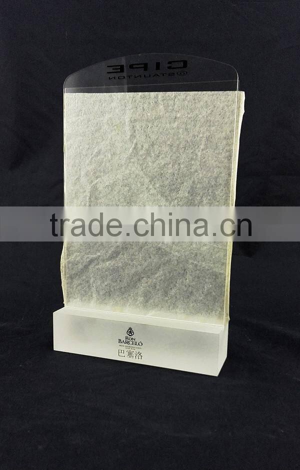 Customized acrylic a4 menu holder