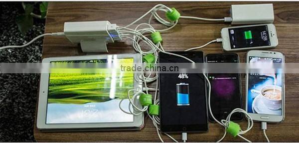 Multi Charger USB 5 Port Desktop USB Charging Hub, High Speed with PowerSmart Technology Wall Travel Charger