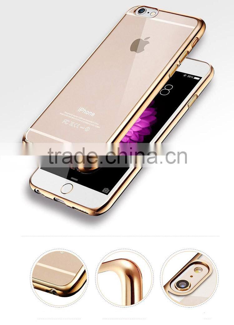 Manufacturer case for iphone 6 tpu case electroplate middle frame mirror case