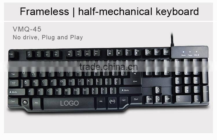 Adjustable backlit gaming keyboard_professional half mechanical keyboard
