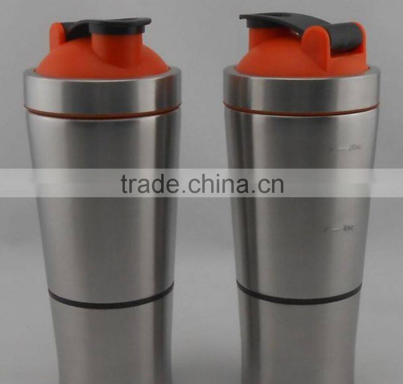 750ml Stainless steel shaker bottle plastic 400ml/600ml shaker bottle shaker bottle protein