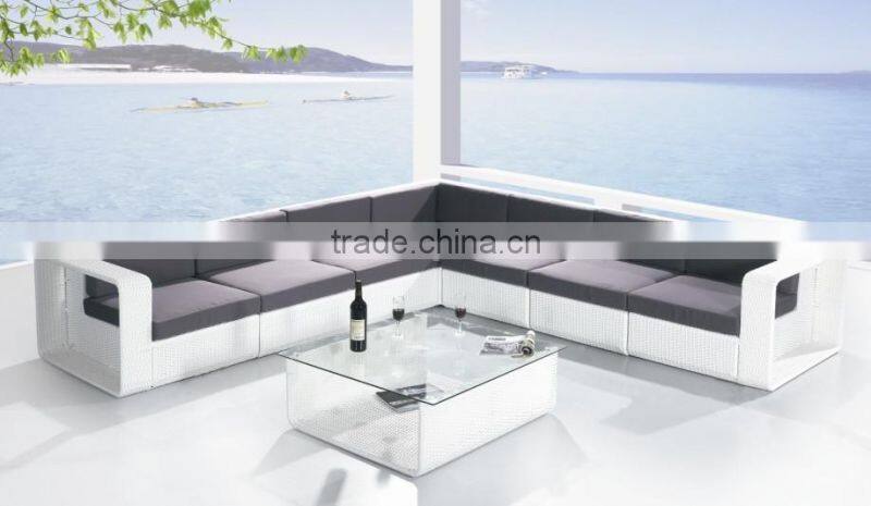 High quality wicker rattan sofa set- outdoor rattan furniture indoor and outdoor sofa (1.2mm aluminum frame with powder coated)