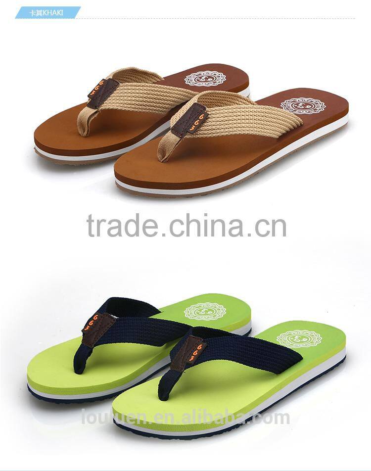 2015 663 LOULUEN Promotional EVA Fabric Plastic Flip Flops