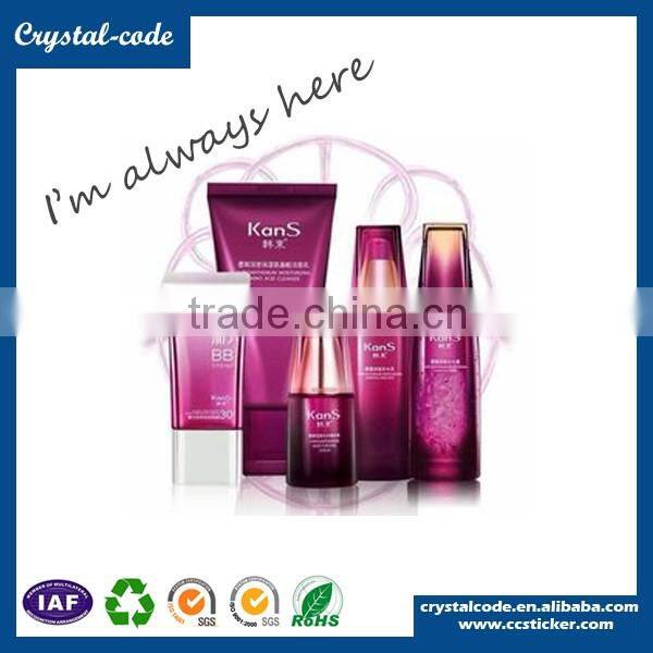 2016 elegant printed permanent adhesive cosmetic label