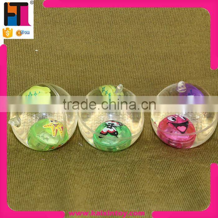 6.5cm custom printed rubber boucing ball with led flashing light