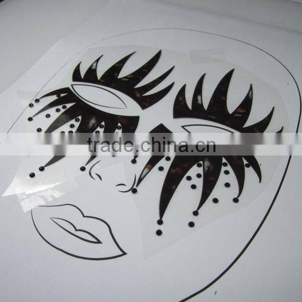 Custom amazing sexy crystal stone eye sticker glitter makeup jewellry face sticker eye decoration factory
