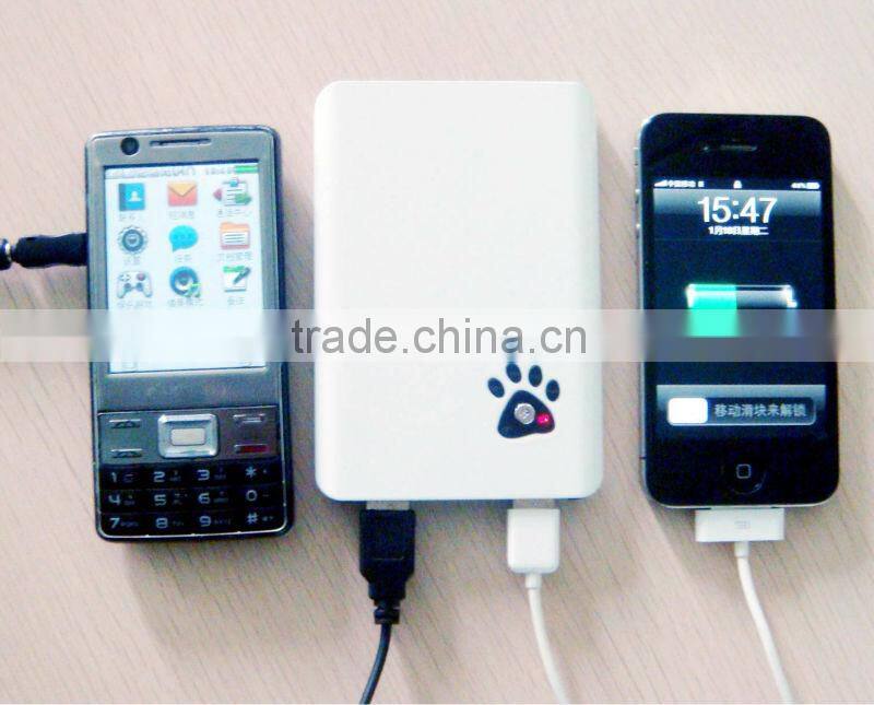 6000mah bear paw dual USB battery charger power bank
