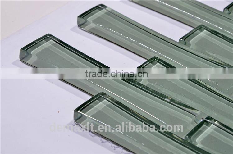 green color bamboo design crystal glass mosaic for swimming pools