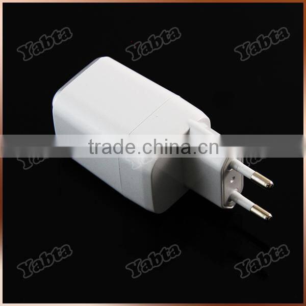 US UK EU Plug 5V 2.4A Dual USB Travel Charger White
