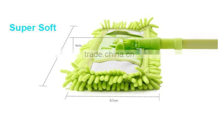 Chenille Flat Mop with Removable Mop-head, Foldable Chenille Mop