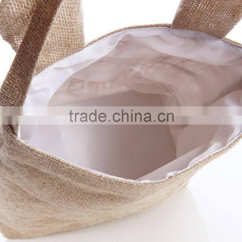 Stcoked Monogrammable Burlap Bunny Easter gift bag