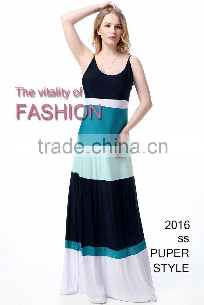 stitching color stripe dress
