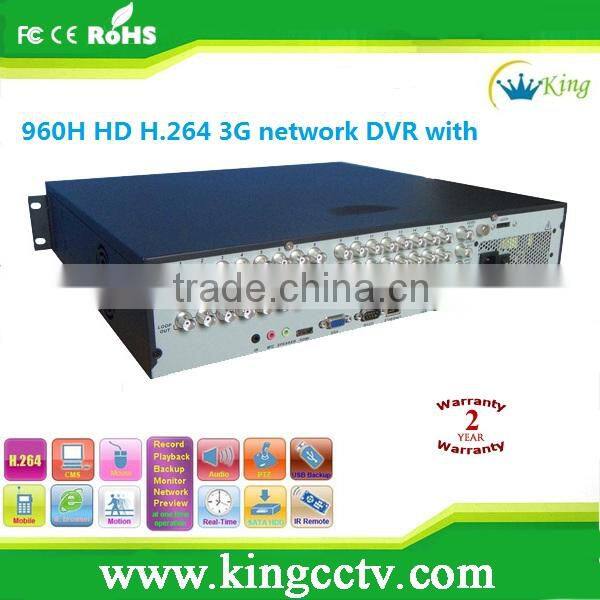 8/16 channel 960H/FD1 video input 2U DVR H.264 3G network DVR with Loop out ( HK-S8608F)