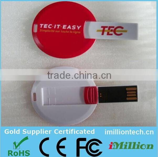 cheap card usb drive/flash memory round shape card usb