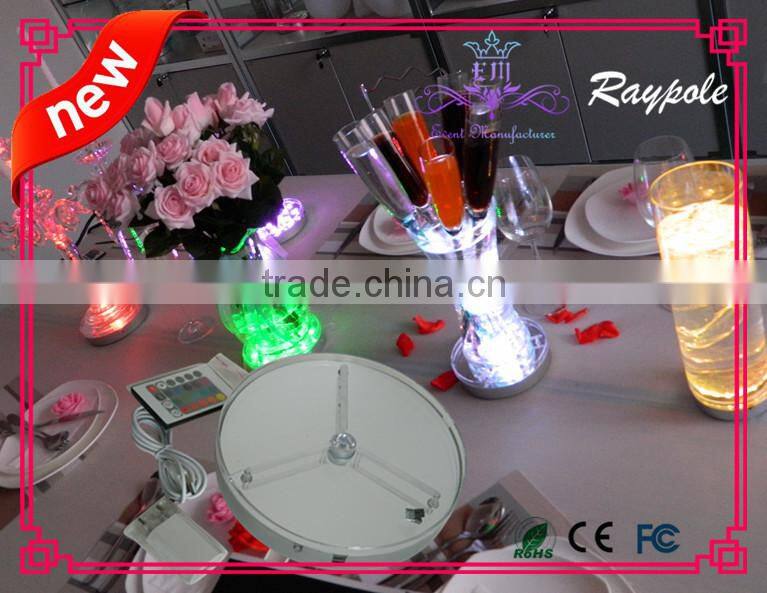 8 inch tall wedding centerpiece vase light base/RGB led centerpiece light for wedding party decoration