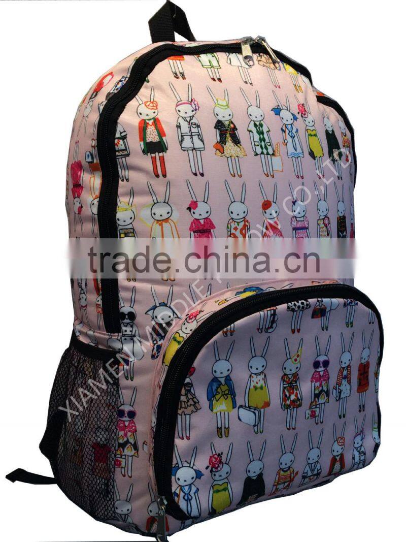 210D polyester cotton school bag, backpack bag for sale
