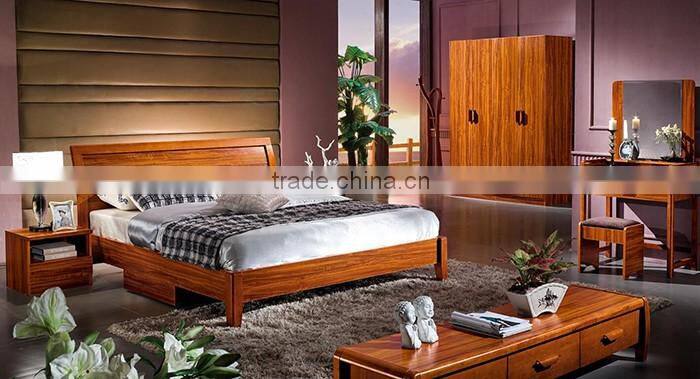 Solid Wood Bed Room Furniture Set Bedroom Unit Including Beds/Bed side cabinet/Chest/Dresser