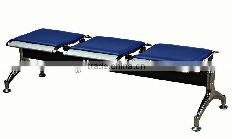 Chrome Metal Public Bench Seating Waiting Room Bench Seating