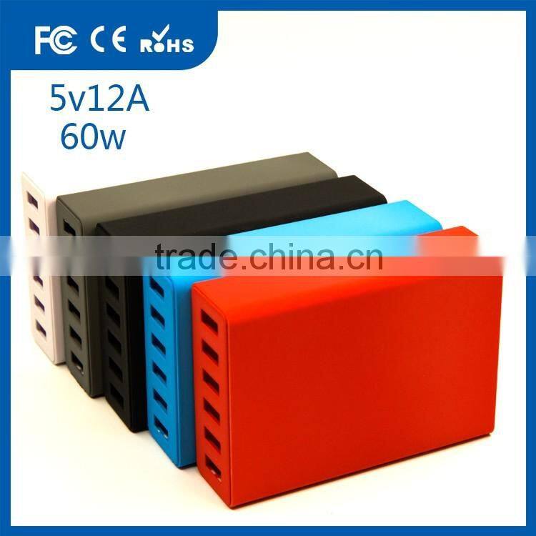 60W 5V 12A AC Power Adapter Multi Port USB Adapter