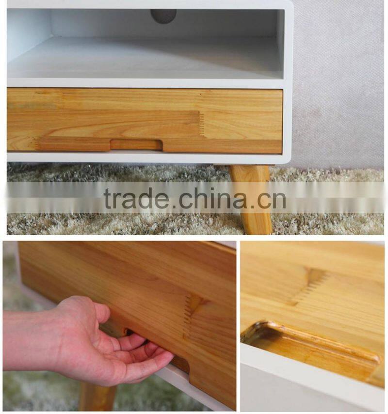 Elegant solid oak wood legs TV stand