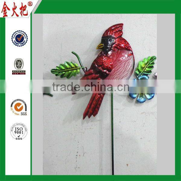 Hot Sell Delicate Multicolor metal birds garden stake