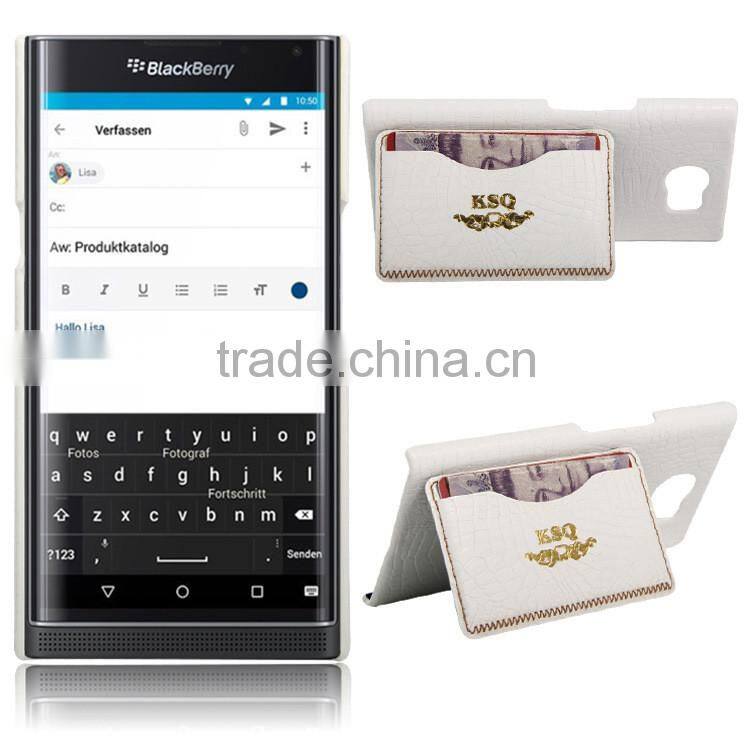 Wholesale Croco PU Leather Housing Case for Blackberry Priv White Cell Phone Casing