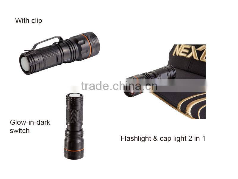 High power mini size led head torch cap headlamp 2 in 1 flashlight & cap light
