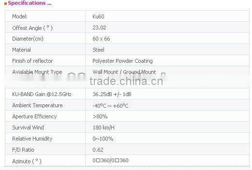 EUROSTAR C185cm satellite dish antenna