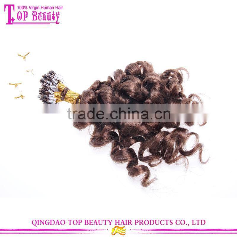 Real tangle free unprocessed 6a brazilian virgin loose wave micro loop hair extension