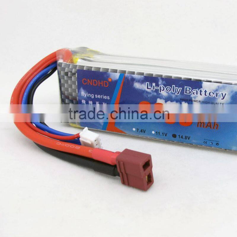 CNDHD 14.8V 30C 2200MAH 4S Lipo Battery Pack High Power for RC Fixed Wing Aircraft Copter Models