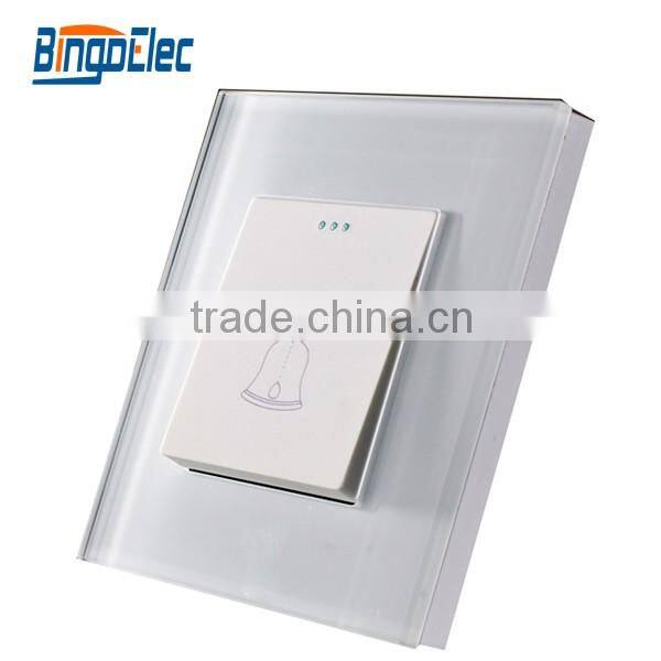 EU/UK standard Toughened glass panel push doorbell switch