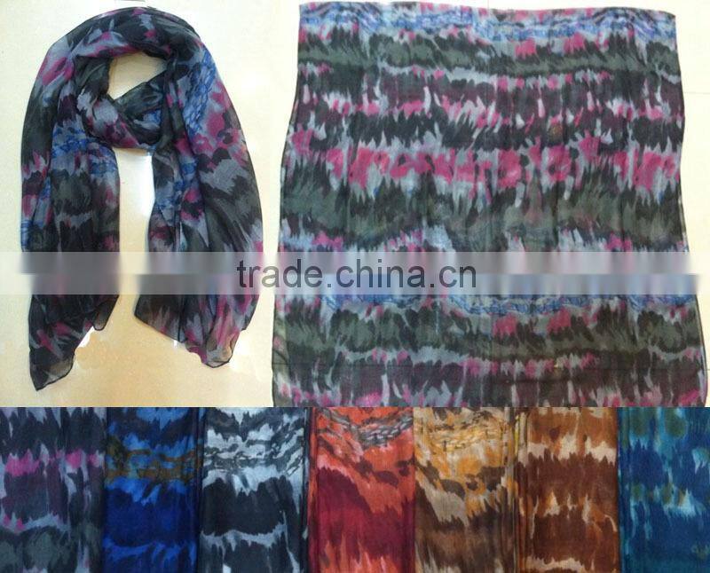 new arrival muti-color Coconut palm figure gauze scarf