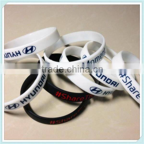 cheap promotion item- custom logo printed rubber bands bracelet