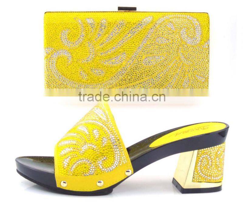 Fancy clutch bag mix middle heel sandals women matching shoes and bag