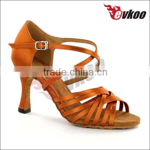 Dark Tan color women Latin/ Ballroom slsa suede sole dance shoes for ladies