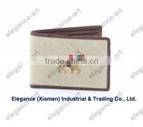 Racing horse on khaki needlepoint wallet