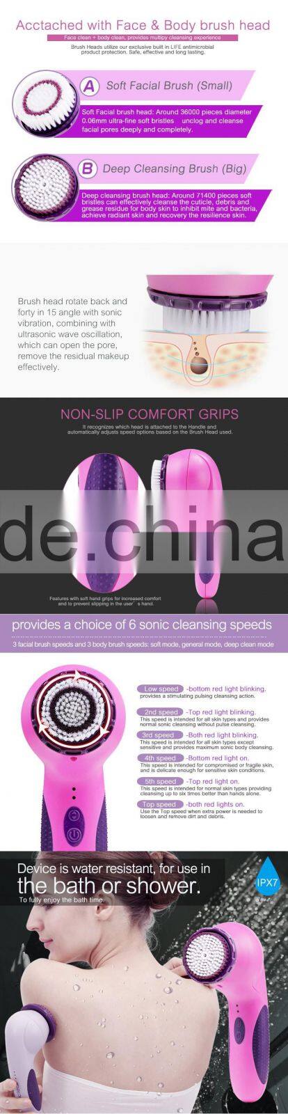Super sonic high frequency micro-vibrating face facial cleaning brush